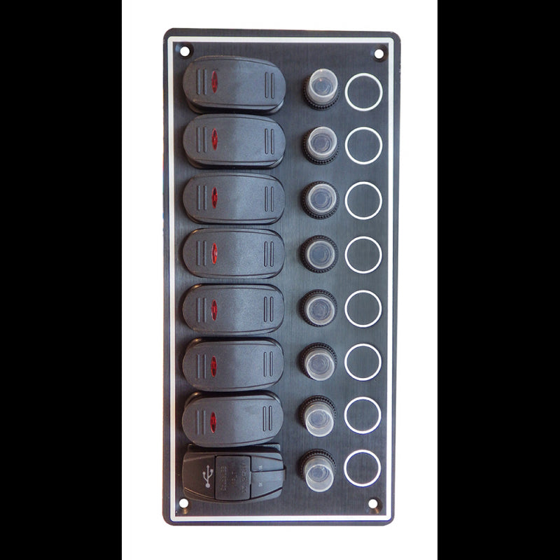WATERPROOF PANEL WITH 7 SWITCHES AND 2USB